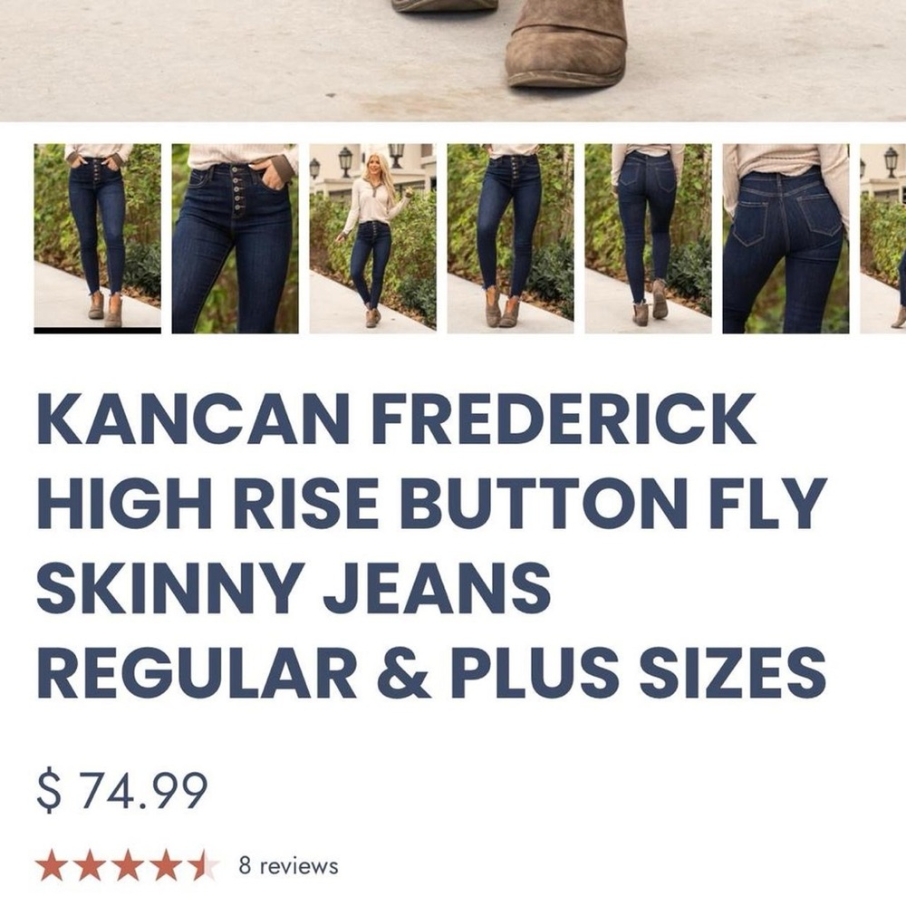 KanCan Women's High Rise Dark Denim Jeans - Picture 7 of 8
